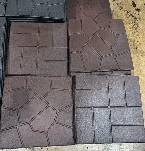 Brown EcoBorder rubber pavers, brick and cobblestone sides
